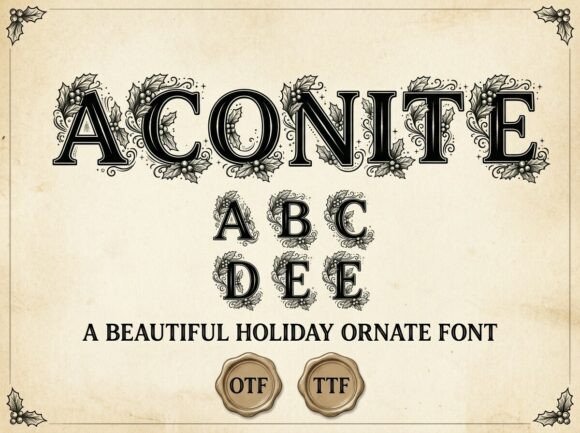 Aconite Display Font for Elegant Branding