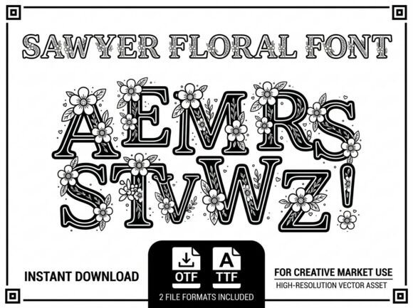 Sawyer Floral Font for Modern Web Design