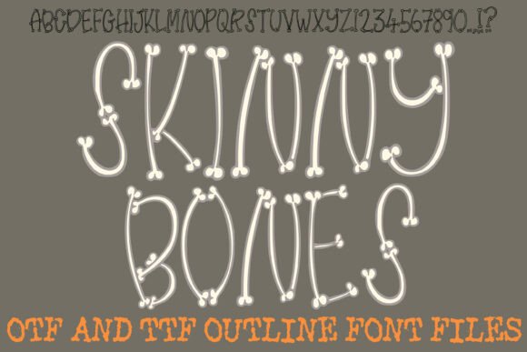Skinny Bones: A Hand-Drawn Display Font for Spooky Designs